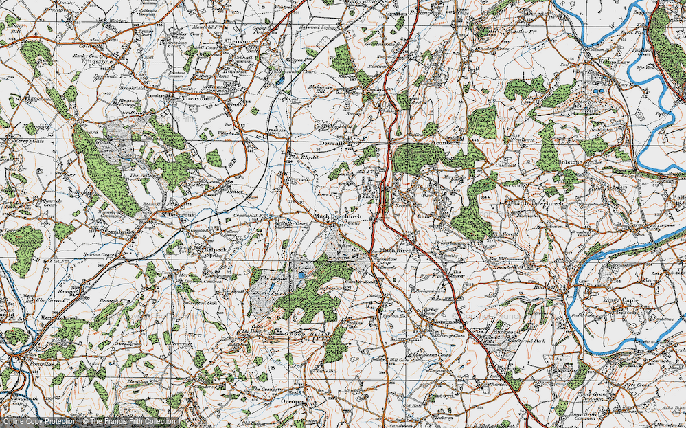 Old Map of Historic Map covering Bryngwyn in 1919