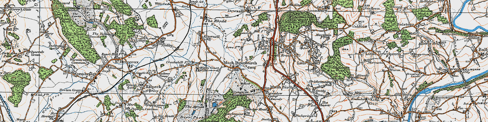 Old map of Much Dewchurch in 1919