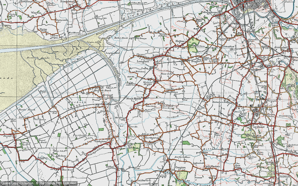 Old Map of Much Hoole, 1924 in 1924