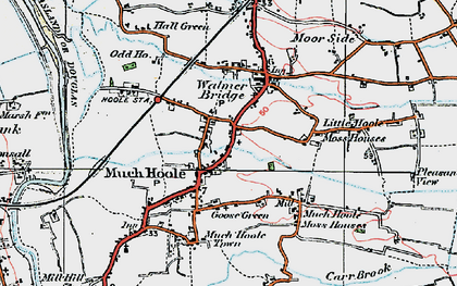 Old map of Much Hoole in 1924