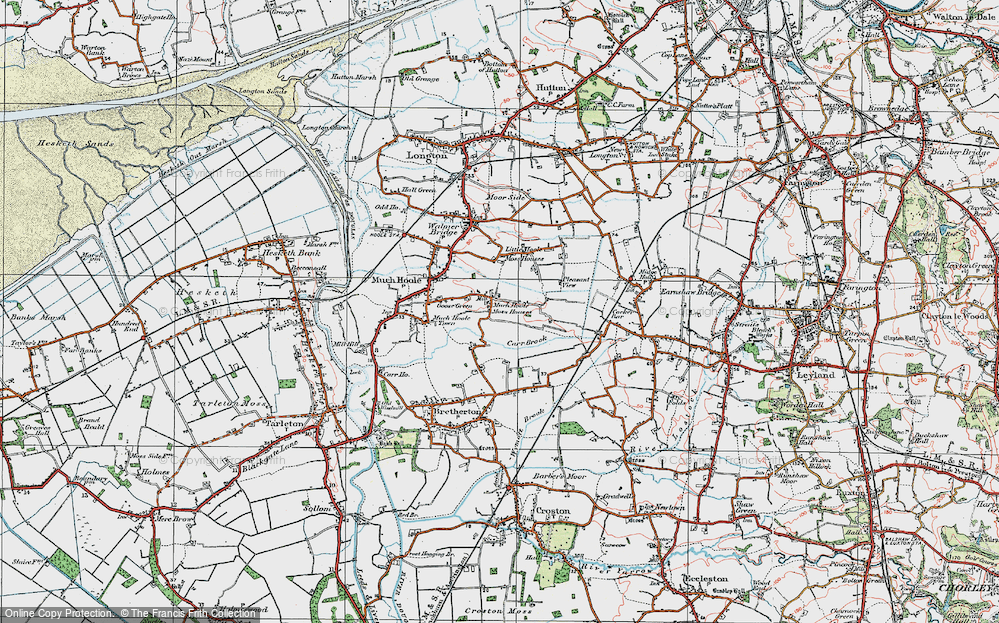 Old Map of Much Hoole Moss Houses, 1924 in 1924