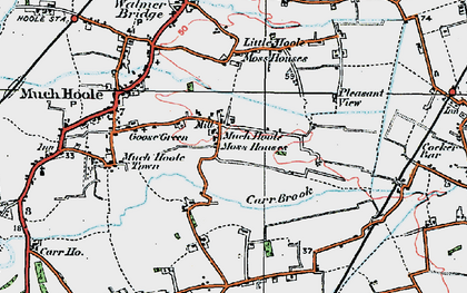 Old map of Much Hoole Moss Houses in 1924