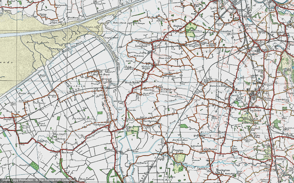 Old Map of Much Hoole Town, 1924 in 1924