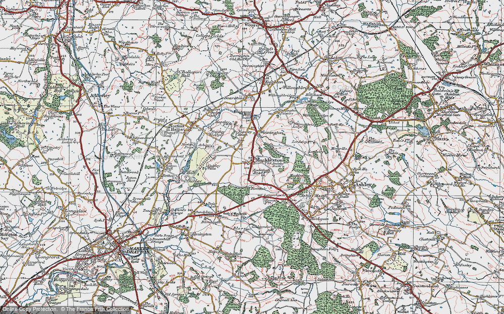 Old Map of Mucklestone, 1921 in 1921