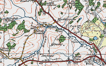 Old map of Muckley Cross in 1921