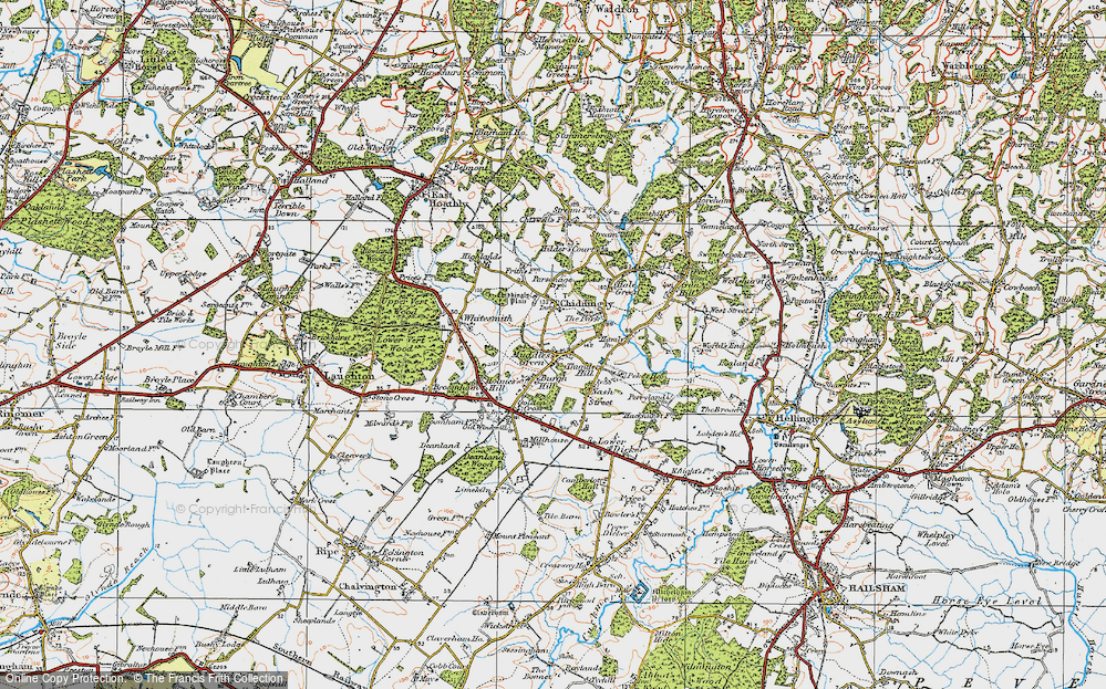 Old Map of Muddles Green, 1920 in 1920