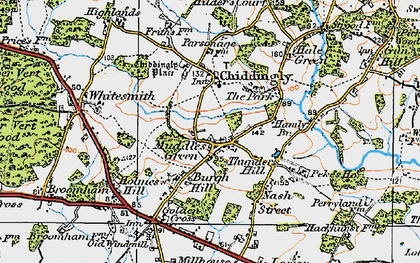 Old map of Muddles Green in 1920