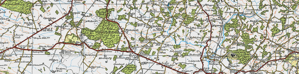 Old map of Muddles Green in 1920