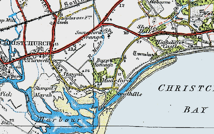 Old map of Mudeford in 1919