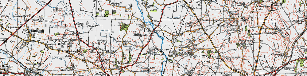 Old map of Mudford in 1919