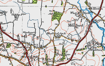 Old map of Mudford Sock in 1919