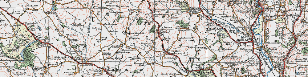 Old map of Mugginton in 1921