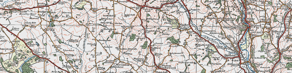 Old map of Muggintonlane End in 1921