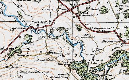 Old map of Muggleswick in 1925