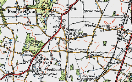 Old map of Bracon Hall in 1922
