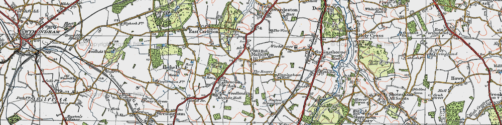 Old map of Mulbarton in 1922