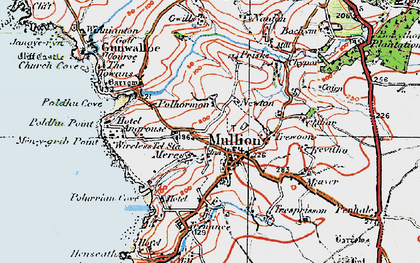 Old map of Mullion in 1919