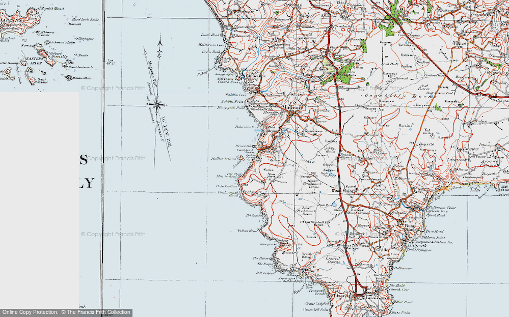 Old Map of Historic Map covering Mên-te-heul in 1919