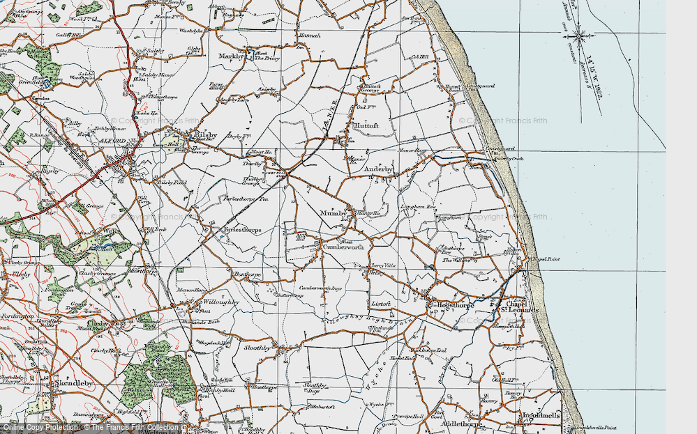 Old Map of Mumby, 1923 in 1923