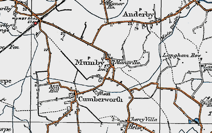 Old map of Mumby in 1923