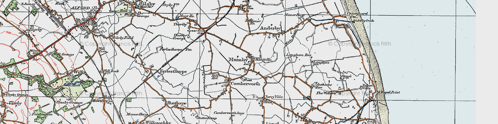 Old map of Mumby in 1923