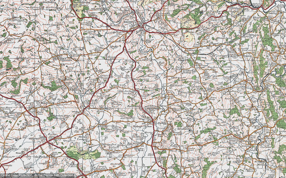 Old Map of Munderfield Stocks, 1920 in 1920