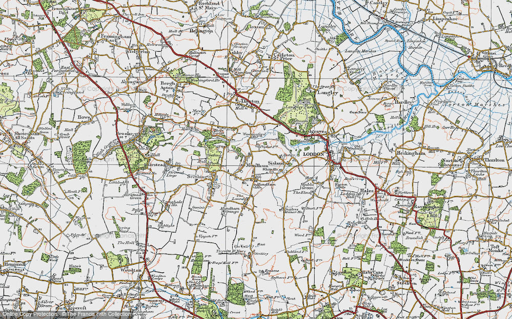 Old Map of Mundham, 1922 in 1922