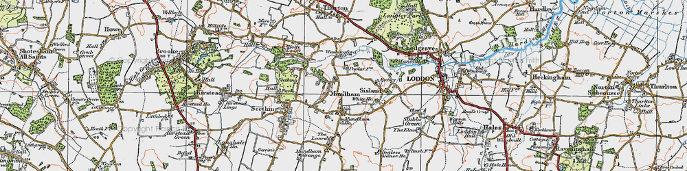 Old map of Mundham in 1922