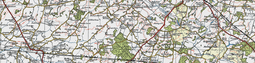 Old map of Mundy Bois in 1921