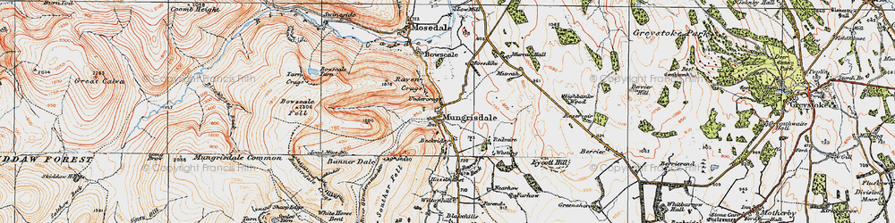 Old map of Mungrisdale in 1925