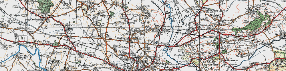 Old map of Munstone in 1920