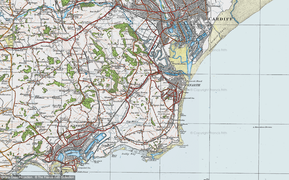 Old Map of Murch, 1919 in 1919
