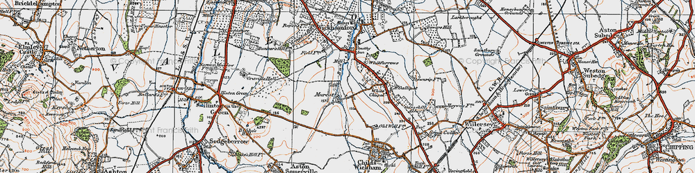 Old map of Murcot in 1919