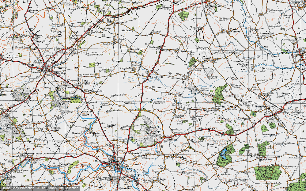 Old Map of Murcott, 1919 in 1919