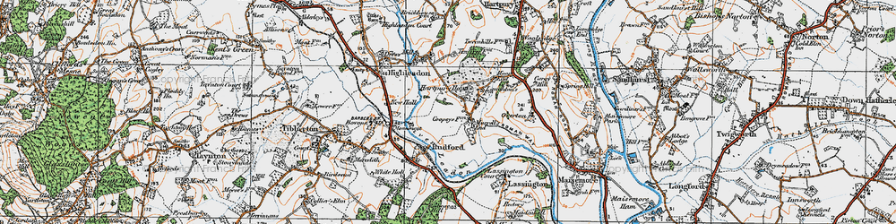 Old map of Hartpury College in 1919