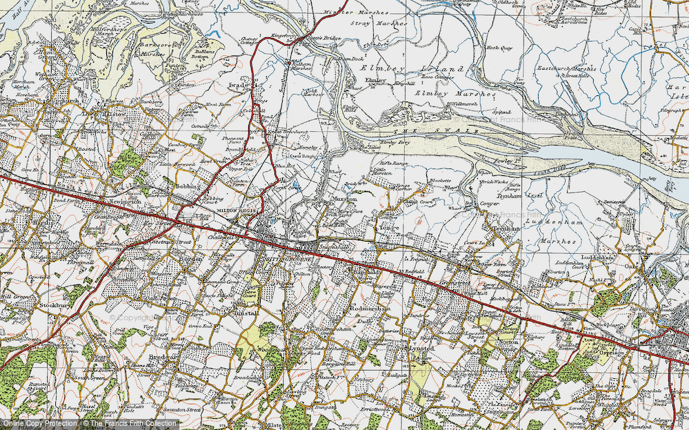 Old Map of Historic Map covering Binny Cotts in 1921