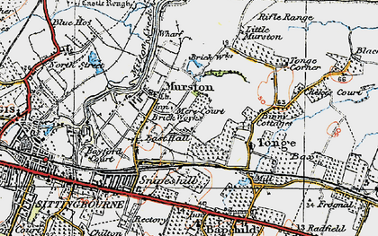 Old map of Murston in 1921