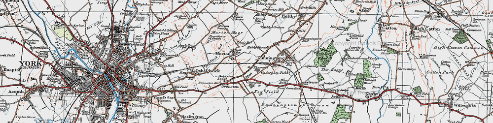 Old map of Murton in 1924