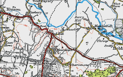 Old map of Muscliff in 1919