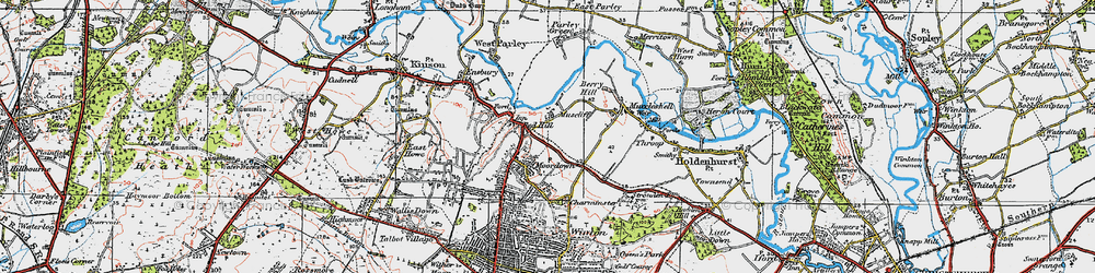 Old map of Muscliff in 1919