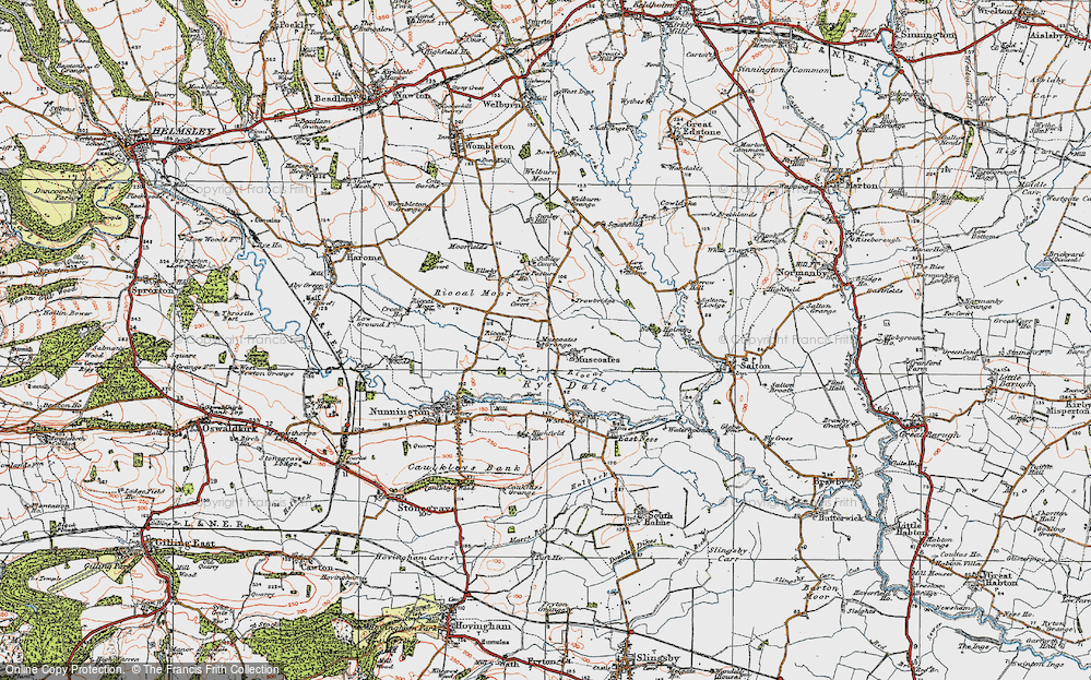Old Map of Muscoates, 1925 in 1925