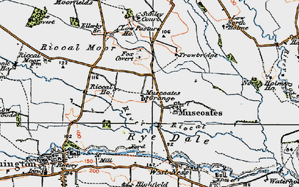 Old map of Muscoates in 1925