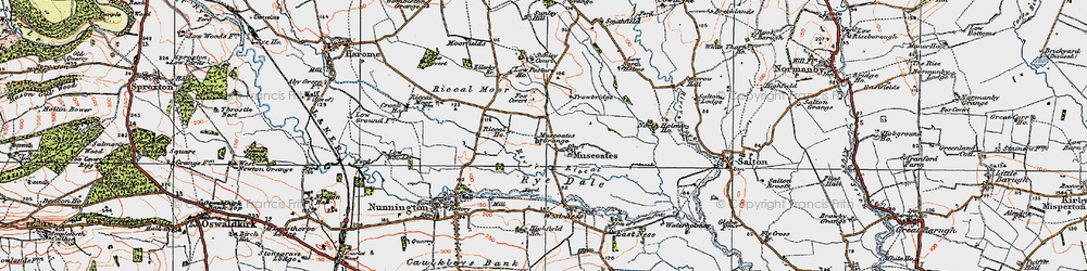 Old map of Muscoates in 1925