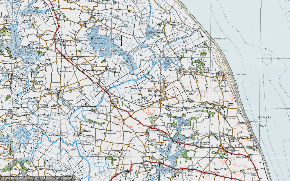 Old Map of Mustard Hyrn, 1922 in 1922