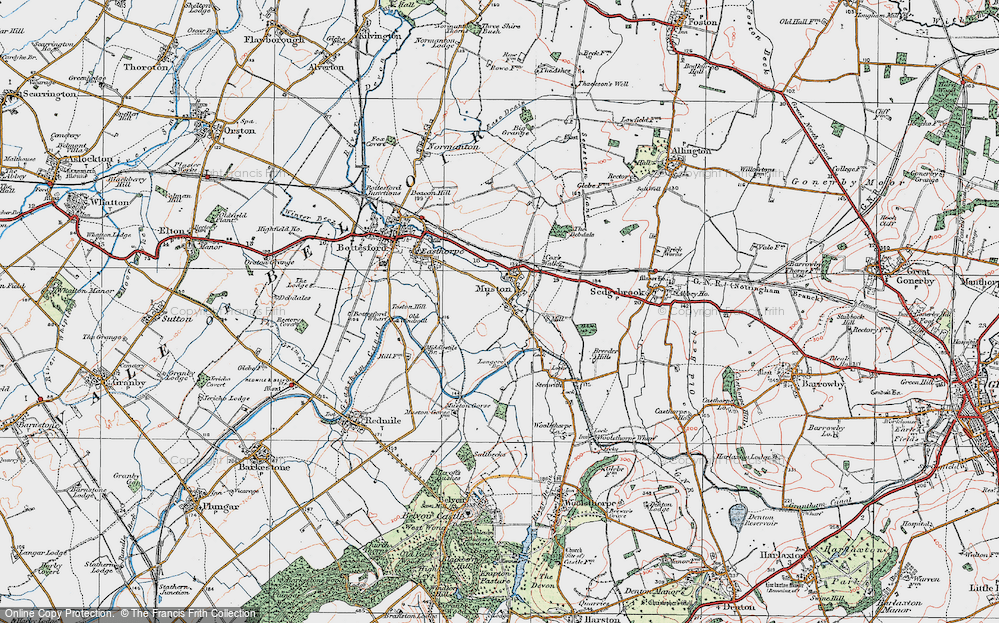 Old Map of Muston, 1921 in 1921