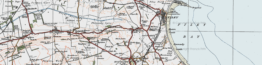 Old map of Muston in 1925