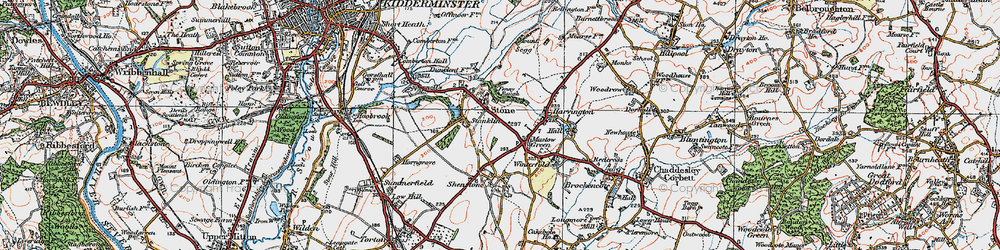 Old map of Mustow Green in 1921