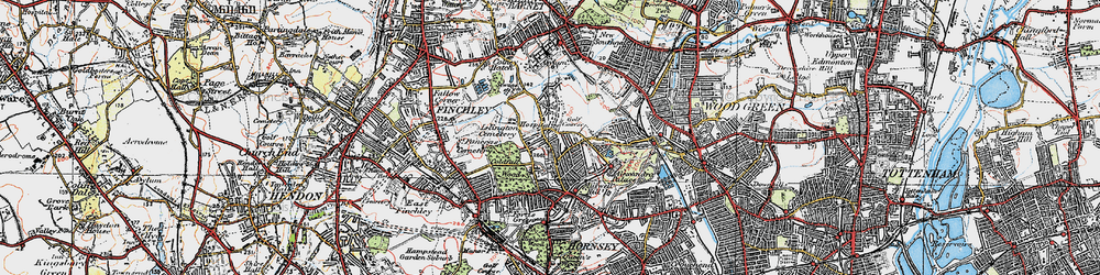 Old map of Alexandra Palace in 1920