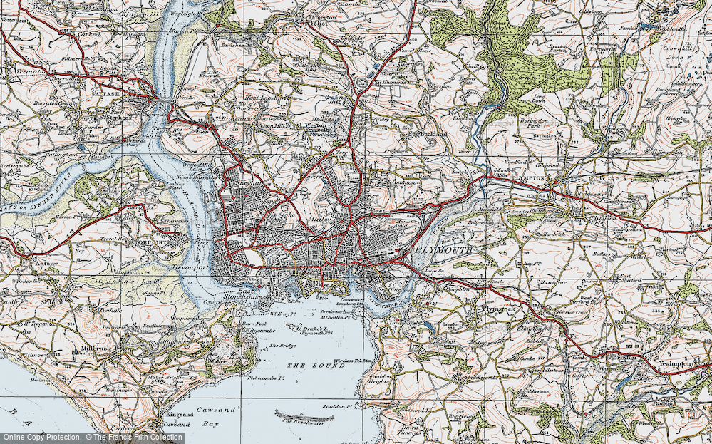 Old Map of Mutley, 1919 in 1919