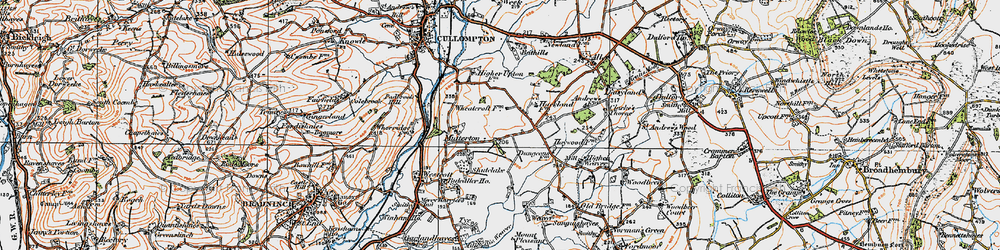 Old map of Mutterton in 1919